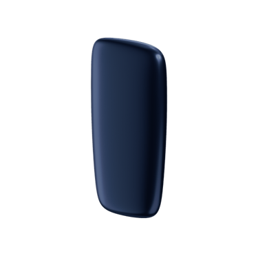 Ploom X predný kryt Navy Blue - pohľad z prednej a z pravej strany
