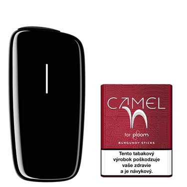 Zariadenie na zahrievanie tabaku Ploom X Black a náplň Camel Burgundy