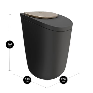 Ploom X Advanced Black veľká dóza, pohľad z boku s rozmermi