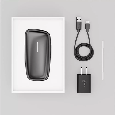 Príslušenstvo Ploom X - Ploom X Advanced Slate Grey, usb kábel, čistiace tyčinky a sieťový adaptér