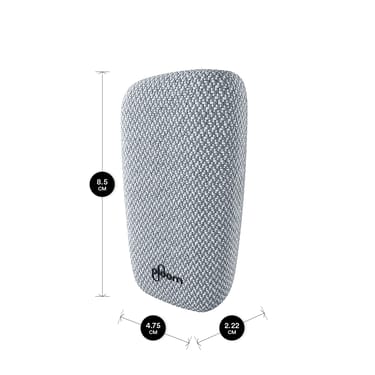 Sivý textilný zadný panel Ploom X Grey s jeho rozmermi - pohľad z prednej strany