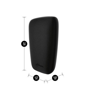 Ploom X čierný kožený zadný kryt Black s jeho rozmermi