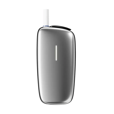 Strieborné zariadenie Ploom X Advanced s vloženou tabakovou náplňou