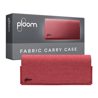 Ploom X Advanced - červené textilné puzdro s obalom - pohľad zpredu