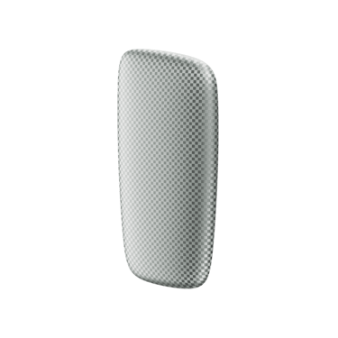 Ploom X predný kryt Squared Silver - pohľad z prednej a z pravej strany