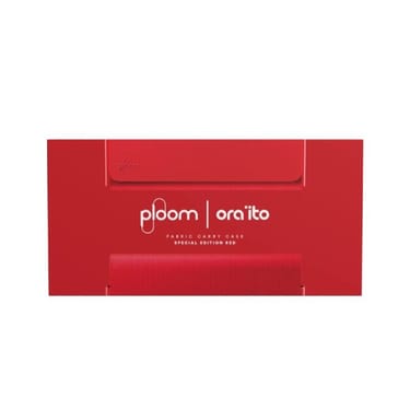 Ploom X Advanced - Special Edition Red textilné puzdro s obalom - pohľad zpredu