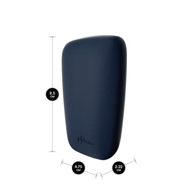 Ploom X modrý kožený zadný kryt Navy Blue s jeho rozmermi