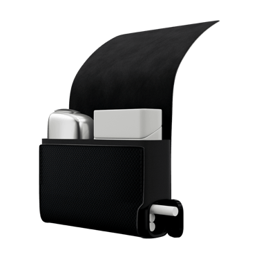 Ploom X Advanced kompaktné cestovné puzdro black, otvorený pohľad z pravého uhla