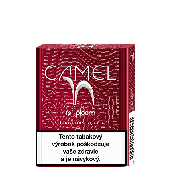 Náplne Camel Burgundy pre Ploom - pohľad z prednej a pravej strany
