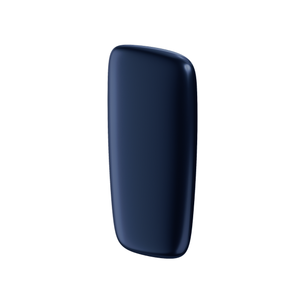 Ploom X predný kryt Navy Blue - pohľad z prednej a z pravej strany