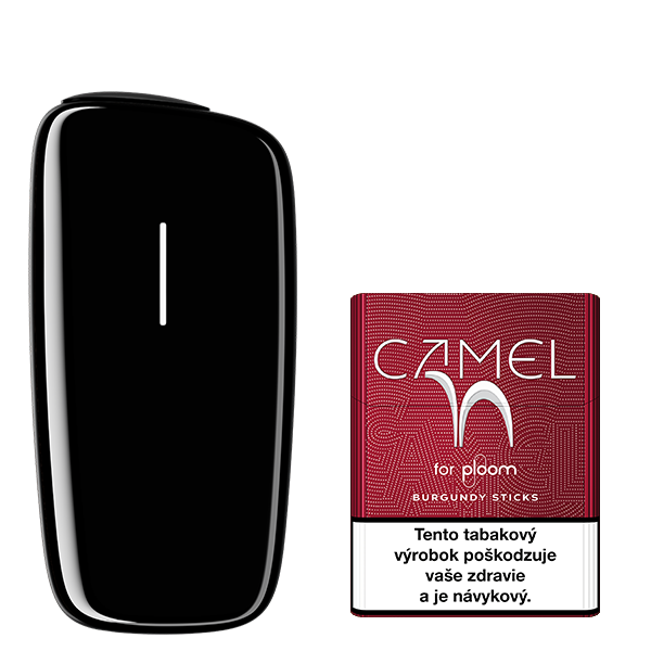 Zariadenie na zahrievanie tabaku Ploom X Black a náplň Camel Burgundy