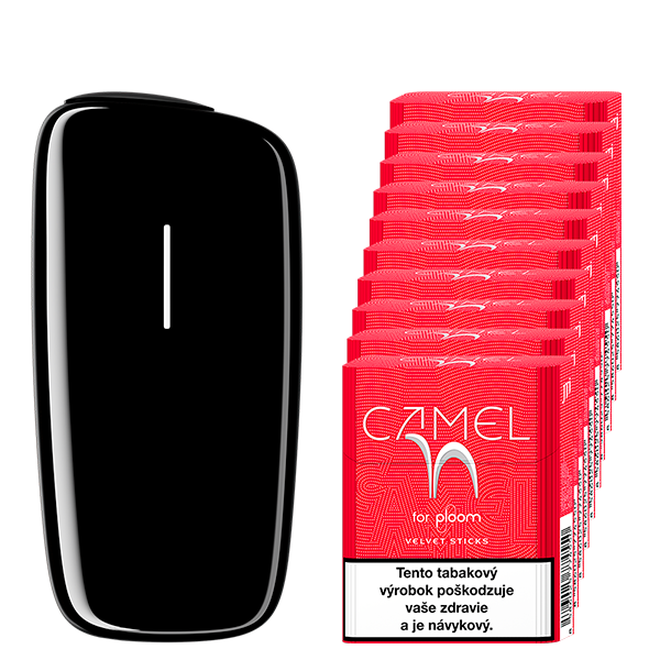 Zariadenie na zahrievanie tabaku Ploom X Black a náplň Camel Velvet