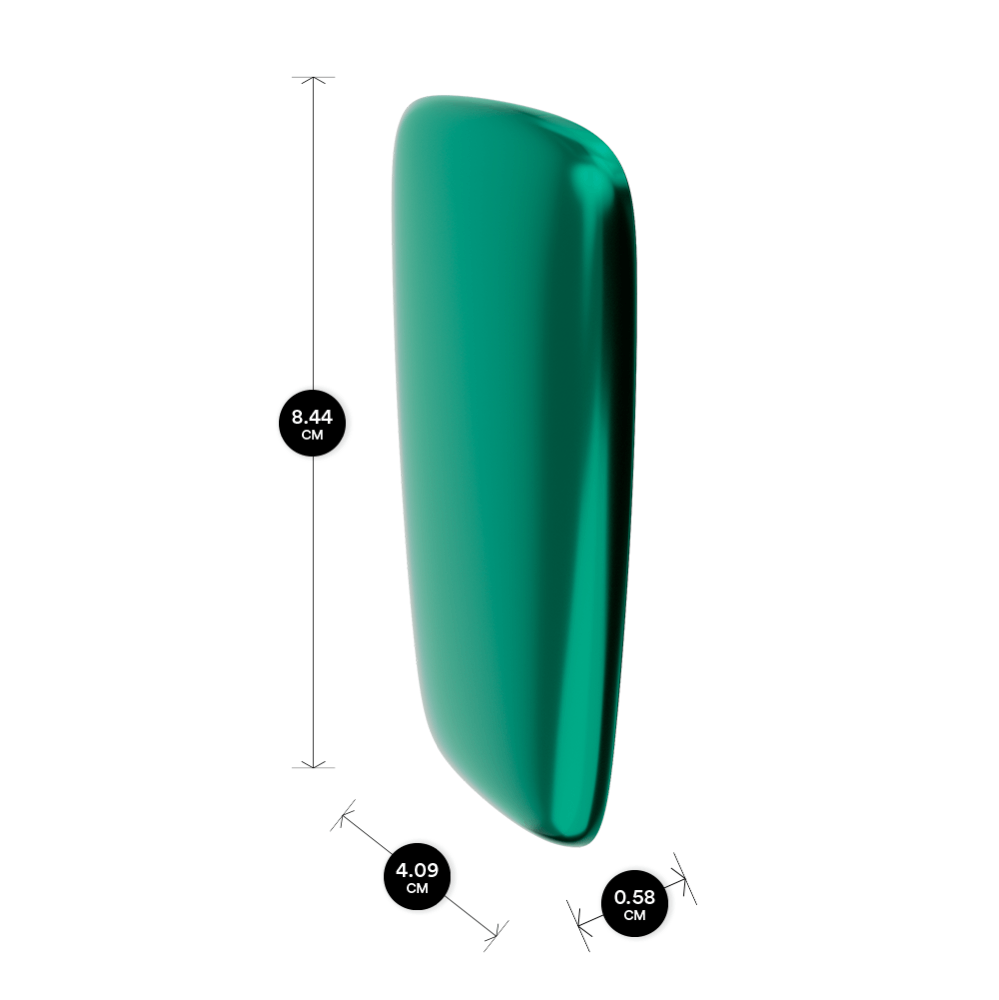Rozmery predného krytu Amazon Green pre zariadenie Ploom X Advanced