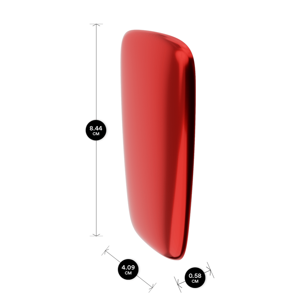 Rozmery predného krytu Lava Red pre zariadenie Ploom X Advanced