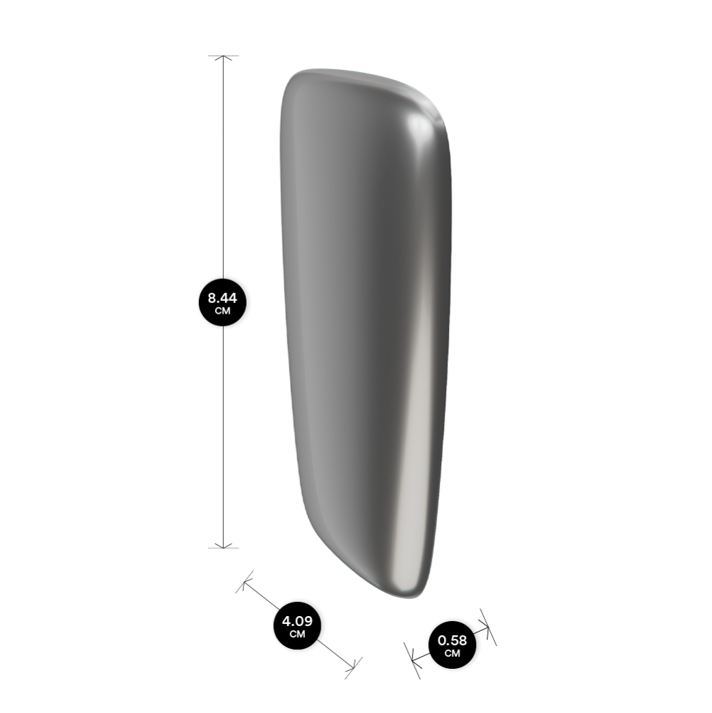 Rozmery predného krytu Silver pre zariadenie Ploom X Advanced