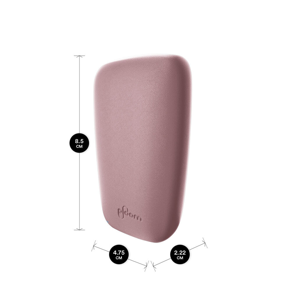 Ploom X ružový kožený zadný kryt Rose s jeho rozmermi