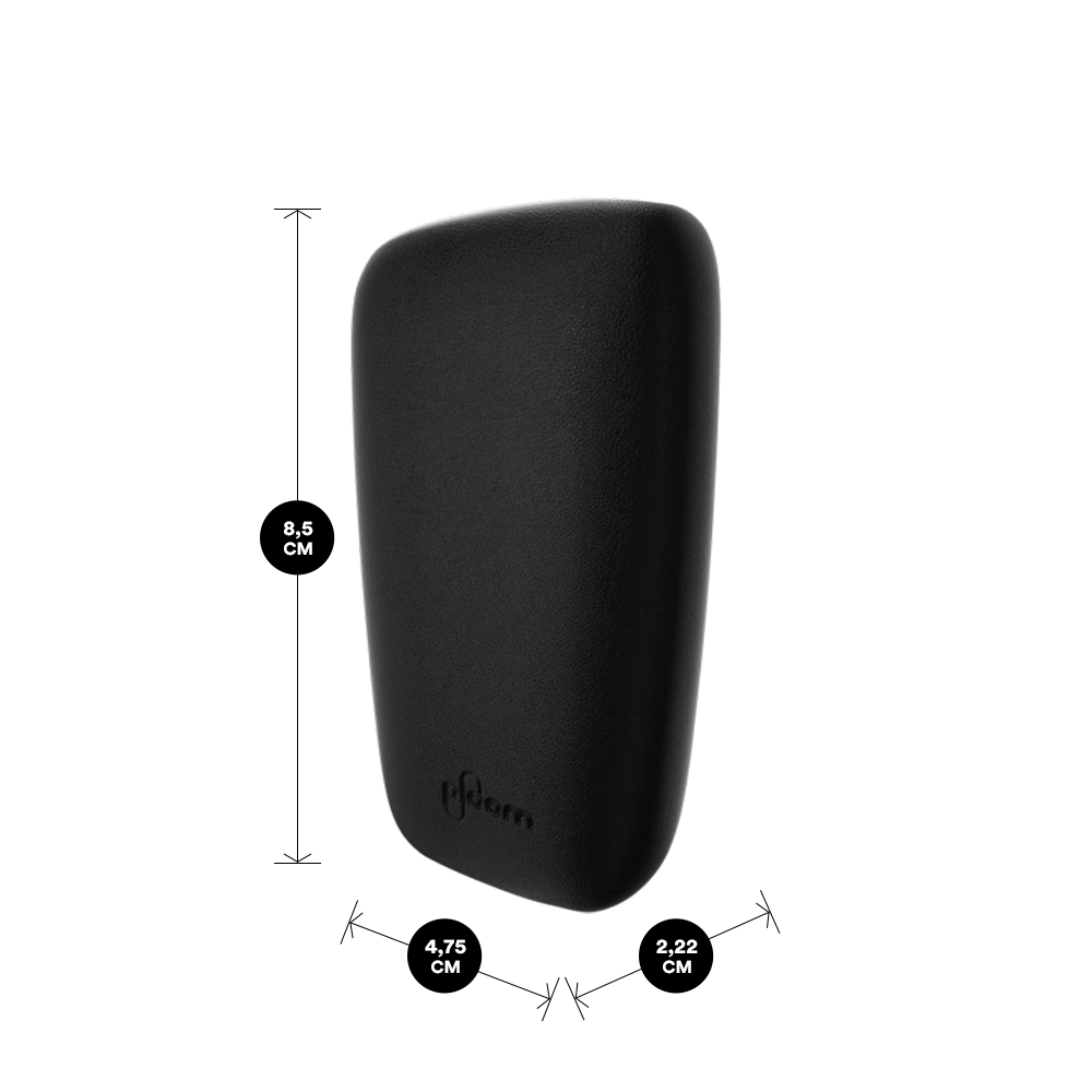 Ploom X čierný kožený zadný kryt Black s jeho rozmermi