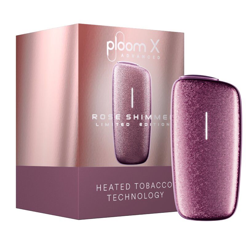 Ploom X Advanced Rose Shimmer a balenie - pohľad z ľavej strany a z prednej strany