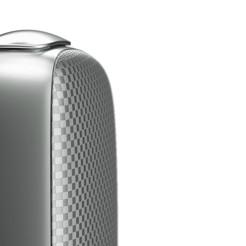 Ploom X Advanced predný kryt Squared Silver - detailný záber