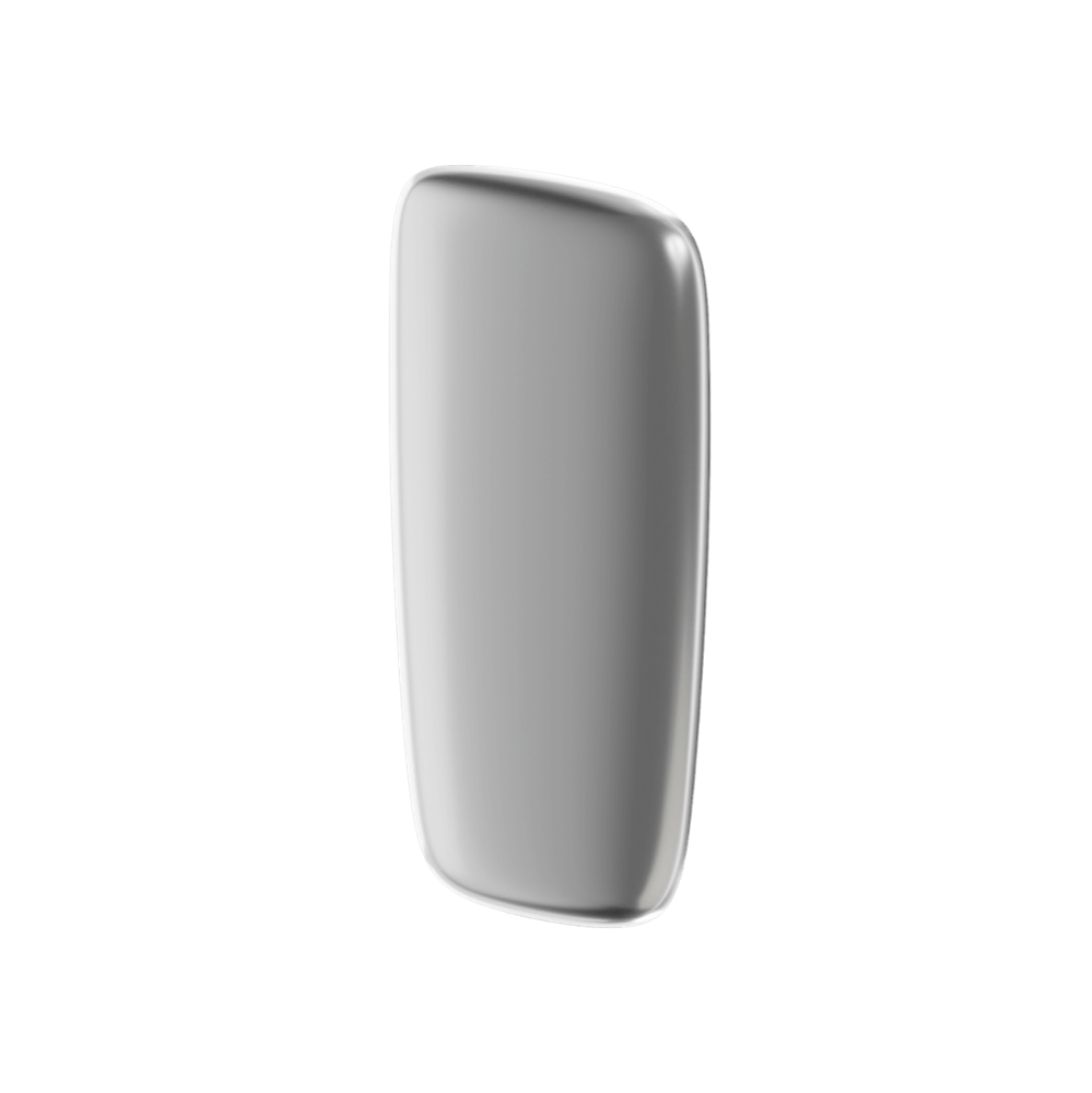 Ploom X predný kryt Silver - pohľad z prednej a z pravej strany