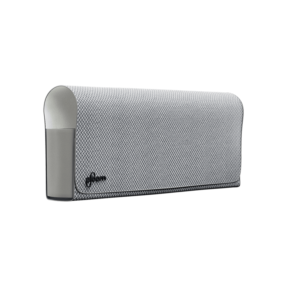 Ploom X - otvorené sivé textilné puzdro na prenášanie zariadenia a náplní - pohľad zboku