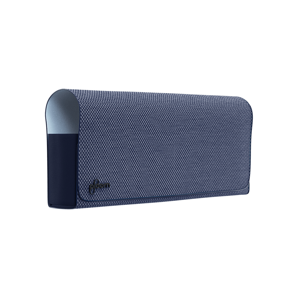 Ploom X - otvorené modré textilné puzdro na prenášanie zariadenia a náplní - pohľad zboku
