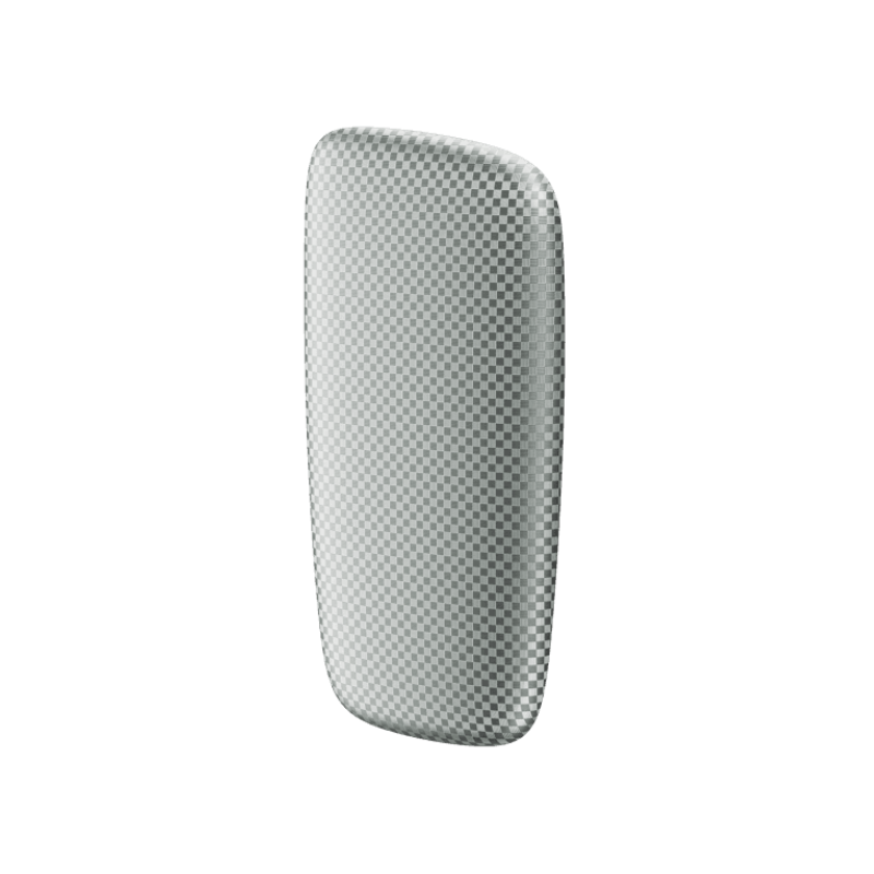 Ploom X predný kryt Squared Silver - pohľad z prednej a z pravej strany